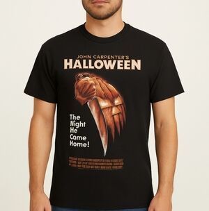 John Carpenter's Halloween Black Graphic T-Shirt Movie Promo Size Xl Extra Large